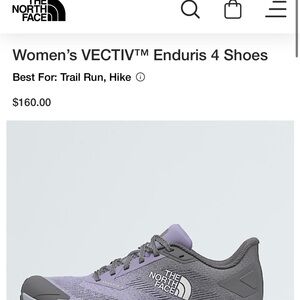 The North Face Gray and Purple Athletic Shoes with Trail Performance